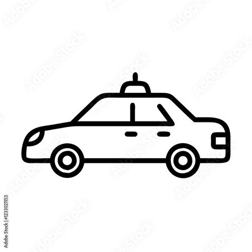 Police Car Icon for Law Enforcement and Security Themes