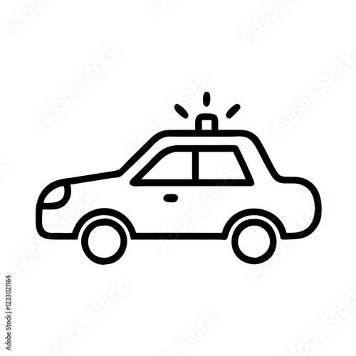 Police Car Icon for Law Enforcement and Security Themes