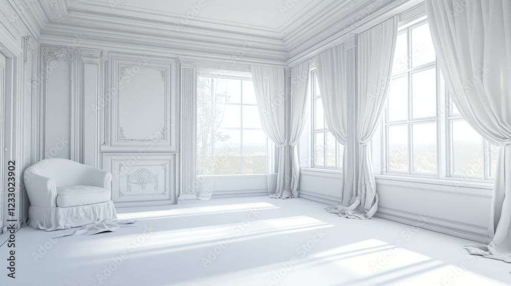 white simple empty room interior 3d rendering illustration with copy space to add your content white simple empty room interior 3d rendering illustration with copy space to add your content