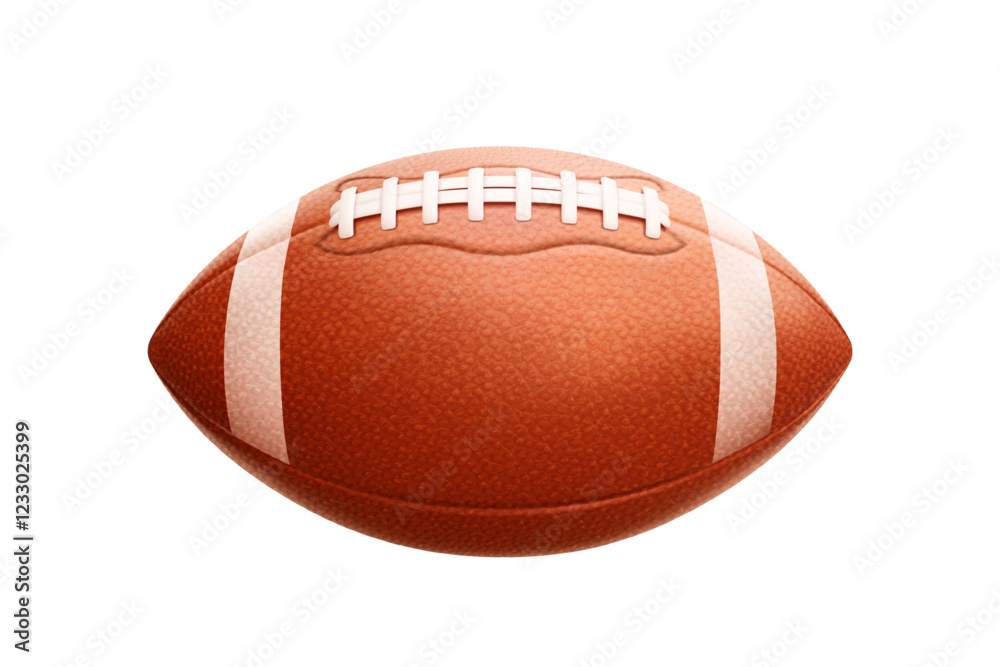 American football ball. Realistic classic brown leather rugby ball isolated on white background. Sports accessory for national cup, championship or competition. Vector 3d illustration American football ball. Realistic classic brown leather rugby ball isolated on white background. Sports accessory for national cup, championship or competition. Vector 3d illustration
