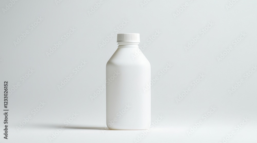 Simple White Bottle on Light Background for Creative Projects
