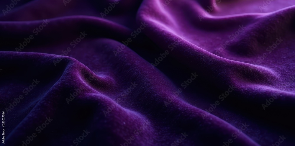 Obraz premium Dark velvet fabric with subtle sheen, smooth surface texture, even pile density, soft focus, darkness