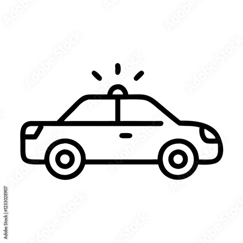 Police Car Icon for Law Enforcement and Security Themes