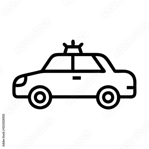 Police Car Icon for Law Enforcement and Security Themes