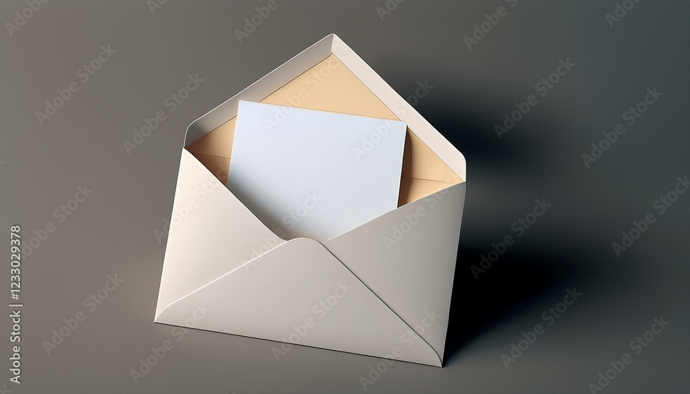 3d minimalistic illustration of white open envelope with blank card inside symbolizing simplicity and communication perfect for digital and print media ideal for stationery and branding projects 3d minimalistic illustration of white open envelope with blank card inside symbolizing simplicity and communication perfect for digital and print media ideal for stationery and branding projects