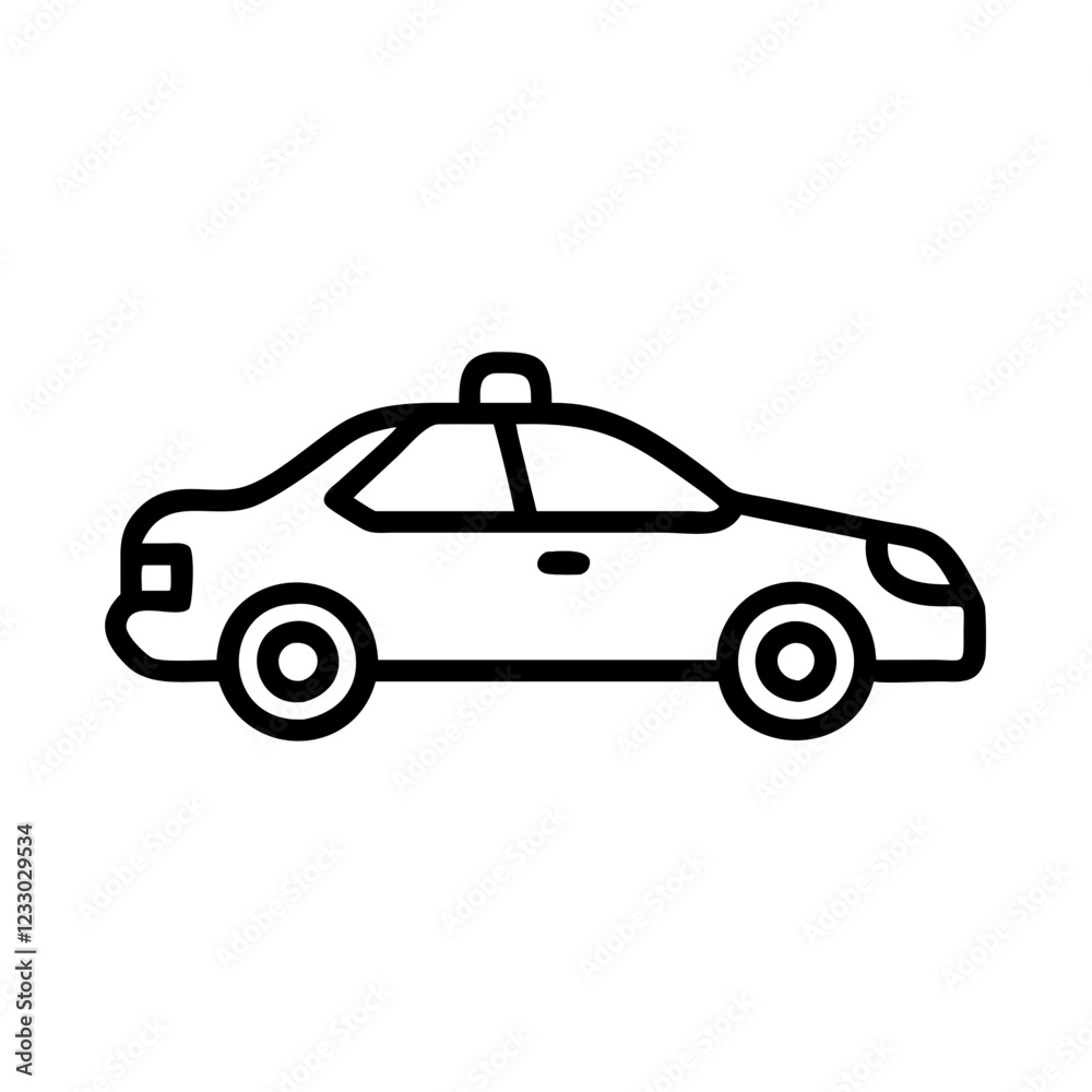 Police Car Icon for Law Enforcement and Security Themes