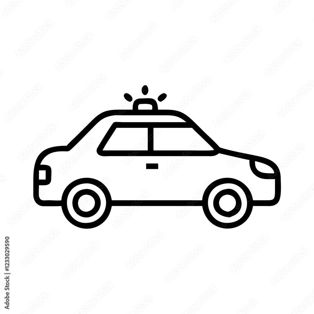 Police Car Icon for Law Enforcement and Security Themes Police Car Icon for Law Enforcement and Security Themes