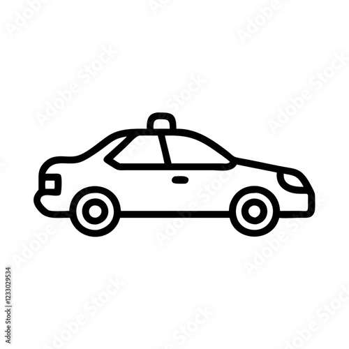 Police Car Icon for Law Enforcement and Security Themes