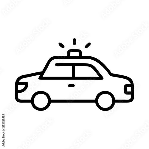 Police Car Icon for Law Enforcement and Security Themes