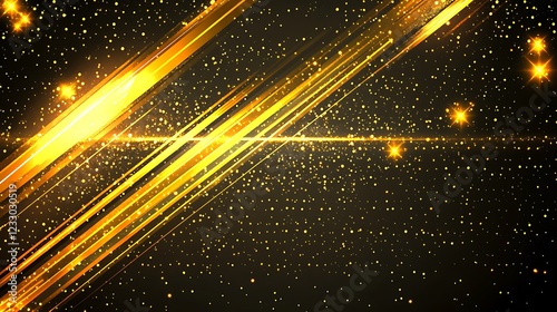 Golden Streaks Across A Dark Glittering Background photo