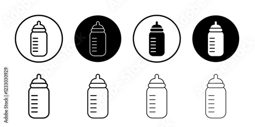 baby sippy icon Outline thin set pack series