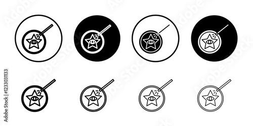 Black magic icon Outline thin set pack series