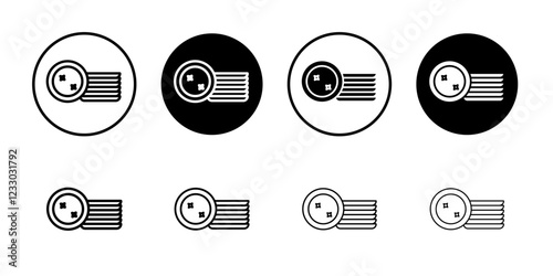 Clean stack plates icon Outline thin set pack series