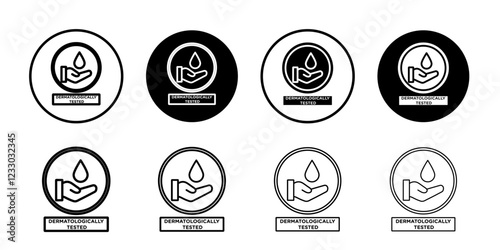 dermatologically tested icon Outline thin set pack series