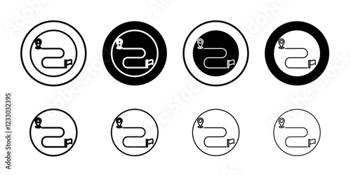 Destination distancing icon Outline thin set pack series