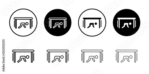 Earthquake safety place icon Outline thin set pack series