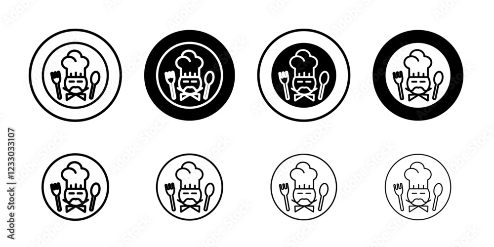 Fototapeta premium Food and restaurant icon Outline thin set pack series