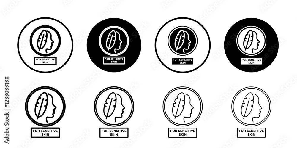 For sensitive skin icon Outline thin set pack series For sensitive skin icon Outline thin set pack series