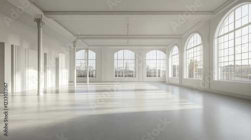 Wallpaper Mural full 360 degree panorama environment map of white empty abstract architecture hall building interior roof 3d render illustration hdri hdr vr style Torontodigital.ca