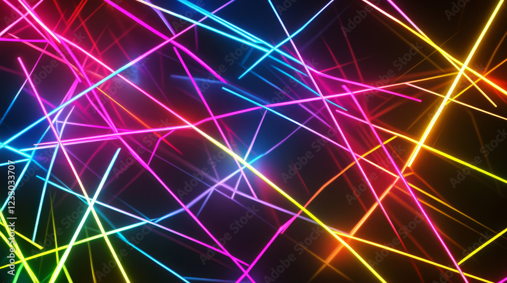 neon light colours lines 3d render illustration neon light colours lines 3d render illustration
