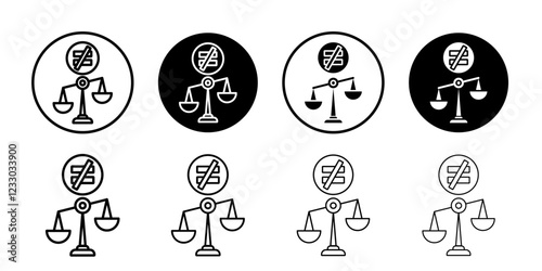 Inequality icon Outline thin set pack series