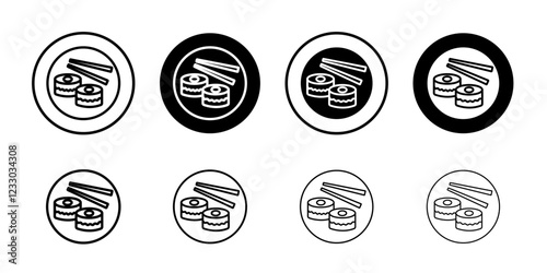 Maki sushi roll icon Outline thin set pack series