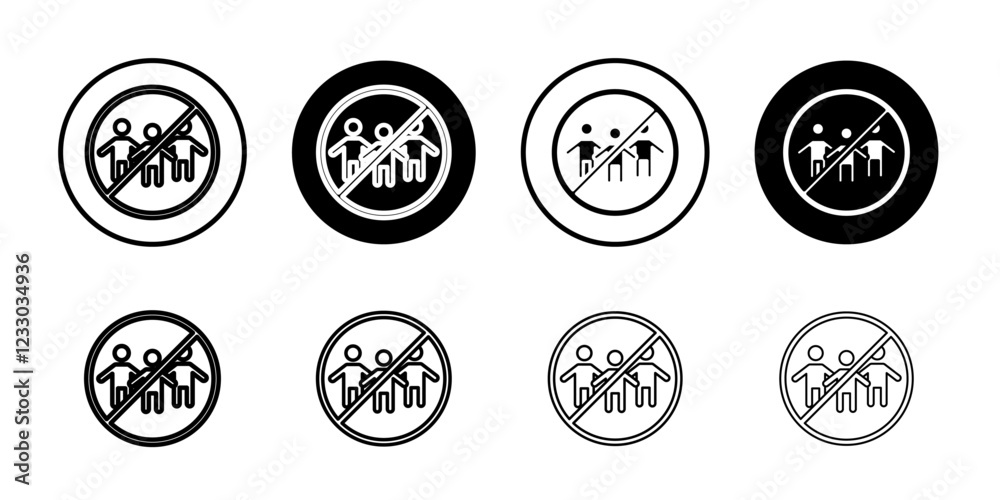 Fototapeta premium No gathering icon Outline thin set pack series
