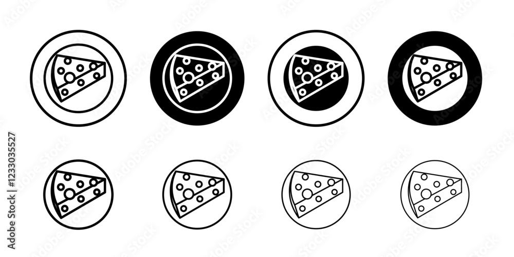 Naklejka premium piece of cheese icon Outline thin set pack series