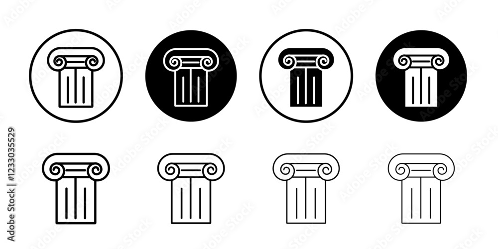 Pillar column icon Outline thin set pack series Pillar column icon Outline thin set pack series