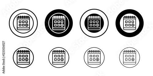 salary payday icon Outline thin set pack series