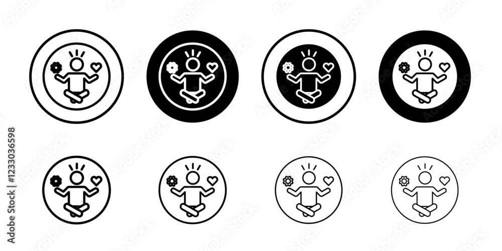 stress management icon Outline thin set pack series stress management icon Outline thin set pack series