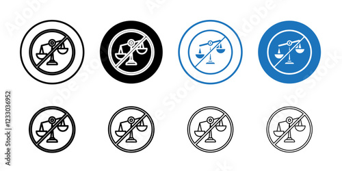 Unfair icon Outline thin set pack series