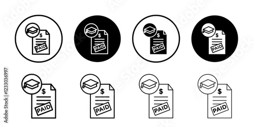 tuition fee icon Outline thin set pack series
