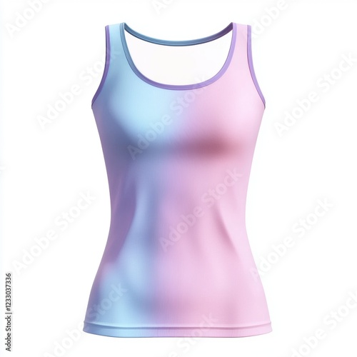 Slim-fit sleeveless tank top in pastel colors, isolated on a clean white background
