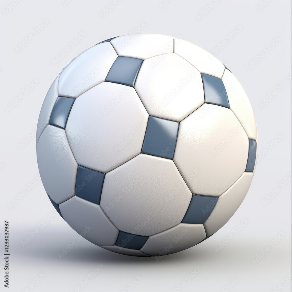 Soccer Ball 3D Isolated. Realistic Three-Dimensional Design of White Football Symbol with Iconic Design Soccer Ball 3D Isolated. Realistic Three-Dimensional Design of White Football Symbol with Iconic Design