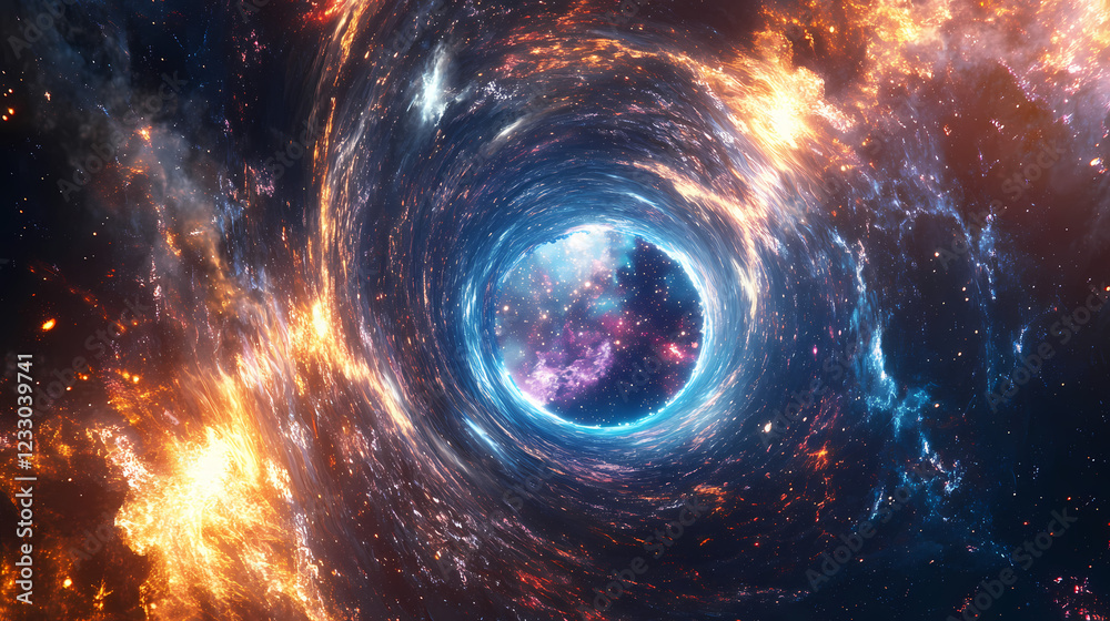 Exploring the universe: a journey through the grand space archway, generative ai. Solar Archway. Illustration Exploring the universe: a journey through the grand space archway, generative ai. Solar Archway. Illustration
