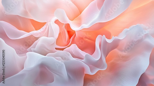 Wallpaper Mural abstract background of flowing peach and white fabric Torontodigital.ca