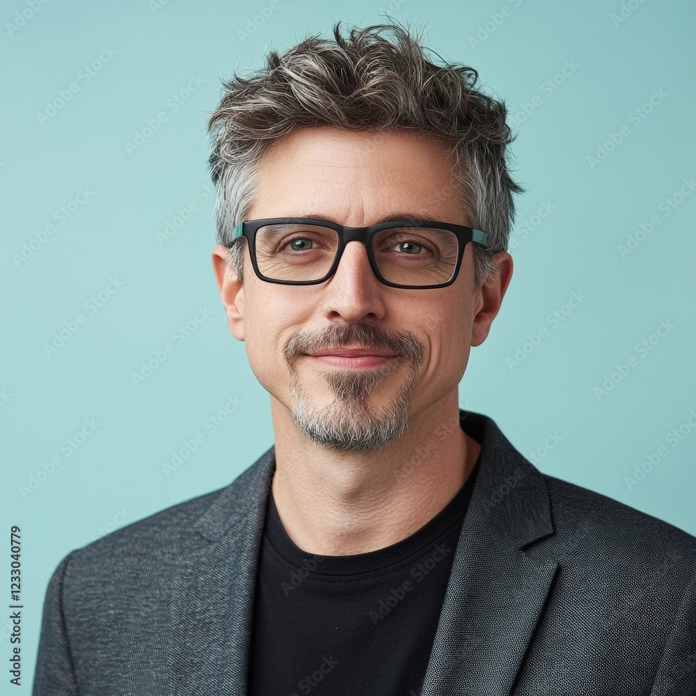 portrait of a confident businessman with glasses portrait of a confident businessman with glasses