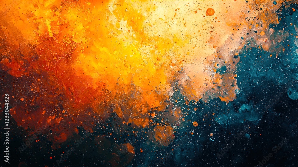 Fototapeta premium Vibrant colors collide in an artistic paint splash explosion
