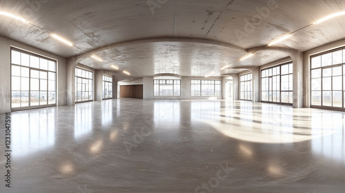 Wallpaper Mural 360 degrees panorama view of dark empty studio 3d render illustration hdri hdr vr style Torontodigital.ca