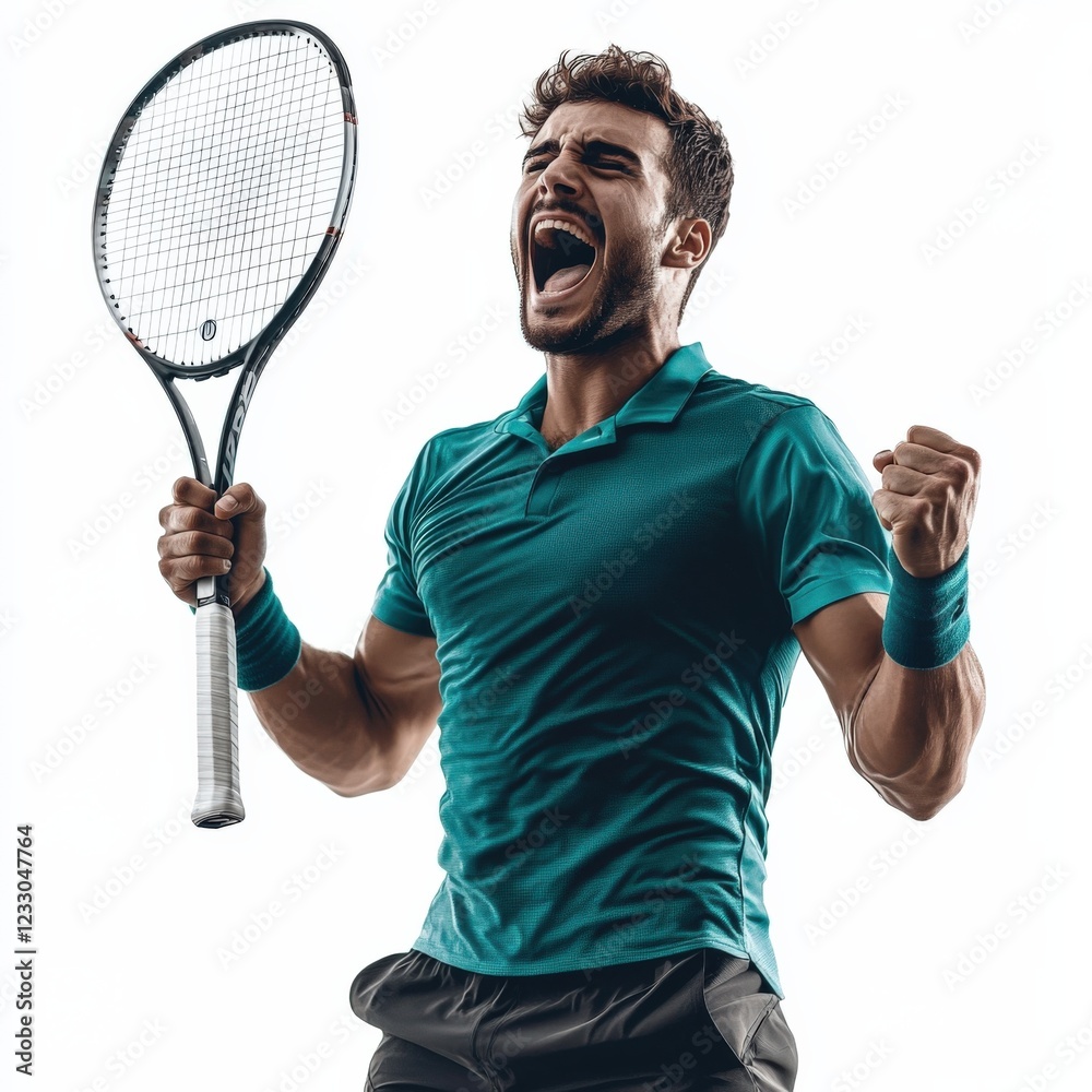 Fototapeta premium male tennis player celebrating victory
