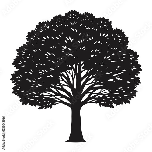 Silhouette of An Elm Tree vector illustration
