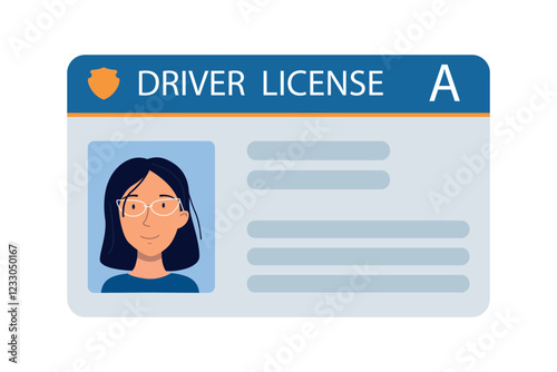 The car driver is ID card with a photo of a woman.