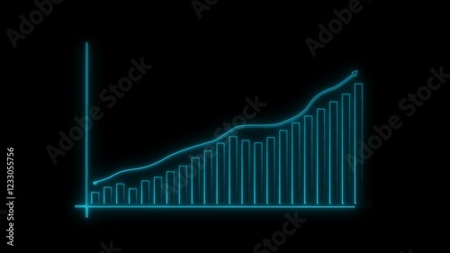 Wallpaper Mural Abstract neon line Arrow rising on graph with rocket Sale Symbols. Abstract business growth and start up business concept. Abstract Business growth and start business ideas. Success business graph Torontodigital.ca