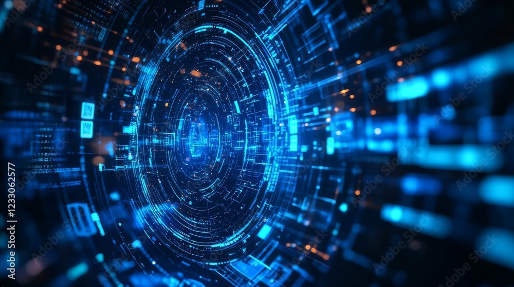 A futuristic background with blue technology and finance designs. Perfect for business, tech, science topics. A futuristic background with blue technology and finance designs. Perfect for business, tech, science topics.