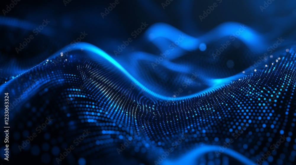 Dark blue abstract background with static for futuristic tech designs.
