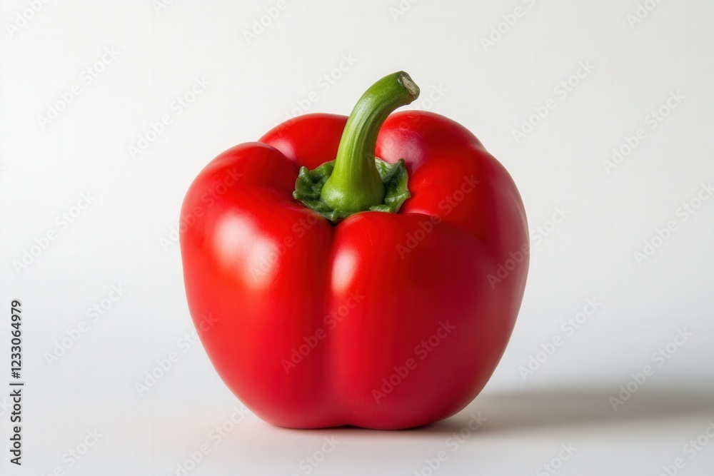 fresh red bell pepper on a white background fresh red bell pepper on a white background