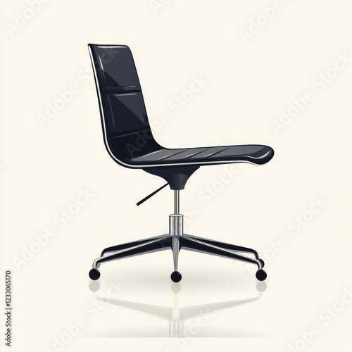 Sleek black office chair with adjustable height and casters photo