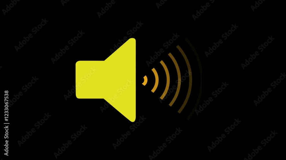 Sound icon audio music speaker animation on black background. Speaker icon. sound icon. Animation of speaker volume, Microphone, sound Voice with speaker icon on black background. Sound icon audio music speaker animation on black background. Speaker icon. sound icon. Animation of speaker volume, Microphone, sound Voice with speaker icon on black background.