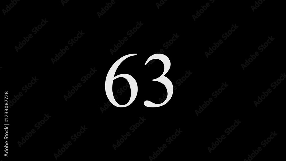 Countdown from 0 to 100 in 10 seconds animation. 4K resolution animation. Counting number from 0 to 100, simple counter animation on black background.